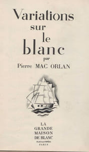 Sous le signe du blanc. Variations sur le blanc.