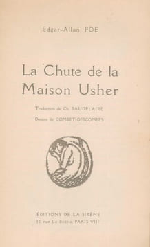 La Chute de la Maison Usher.. POE (Edgar-Allan). COMBET-DESCOMBES.