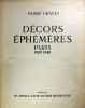 Décors éphémères 1909-1948.. GRANET (André).
