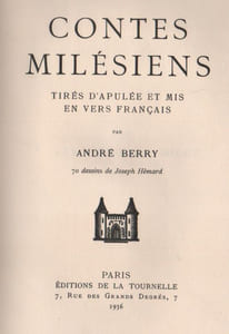 Contes Milésiens. Tirés d'Apulée et mis en vers Français.