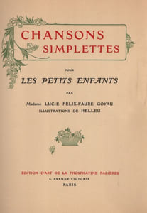 Chansons simplettes pour les petits enfants.