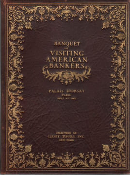 Banquet of visiting American Bankers.. AMERICAN BANKERS. MENU. DRAEGER.