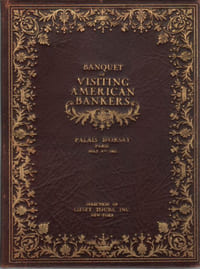 Banquet of visiting American Bankers.