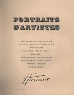 Portraits d'artistes. Photographies du studio Harcourt. . HARCOURT (Studio).