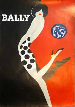 "Couple au ballon".. BALLY-CHAUSSURES. VILLEMOT (Bernard).