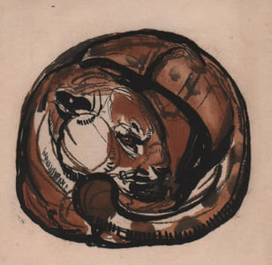 "Panthère lovée".