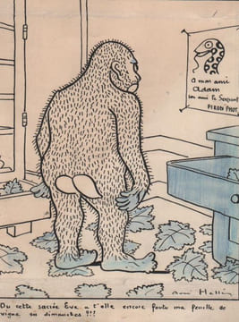 " Ou cette sacrée Ève a t'elle encore foutu ma feuille de vigne des dimanches ???".  HELLÉ (André).