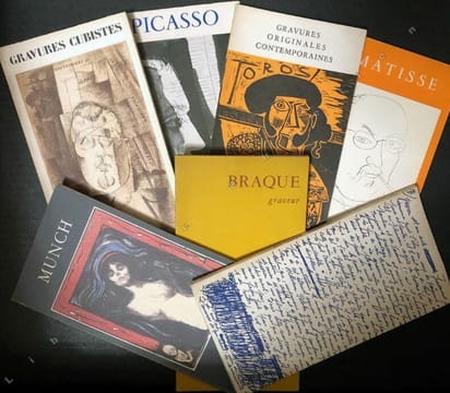 37 Catalogues de dessins et gravures.. BERGGRUEN - ARP, IONESCO, CLAIR, QUENEAU, MANDIARGUES, ... PICASSO, BRAQUE, BAJ, KANDINSKY, ARROYO, COURTIN, ...