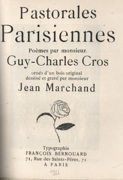 Pastorales parisiennes.. CROS (Guy-Charles). MARCHAND (Jean).