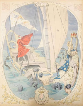 "Richelieu conduit le vaisseau de l'État". . CAHU (Théodore), HANOTEAU (Gabriel). LELOIR (Maurice).