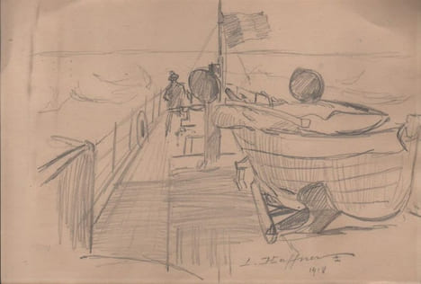 "Et un homme à la proue".. HAFFNER (Léon).