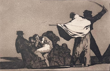"Que Guerrero ! - Quel Guerrier !".. LOS PROVERBIOS. GOYA (Francisco).