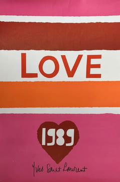 "Love 1989".. AFFICHE-CARTE DE VOEUX. SAINT LAURENT (Yves).