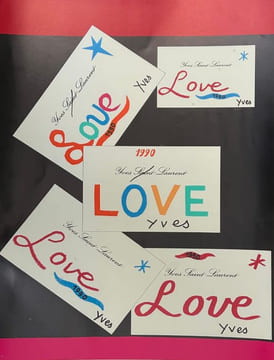 "Love 1990".. AFFICHE-CARTE DE VOEUX. SAINT LAURENT (Yves).