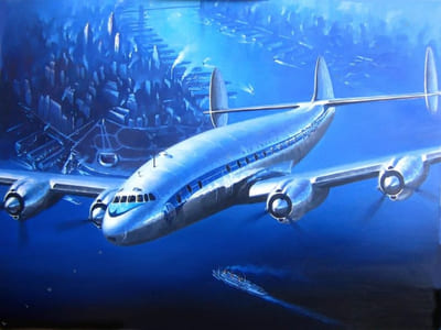 Super-Constellation au-dessus de New-York.
