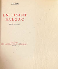 En lisant Balzac.