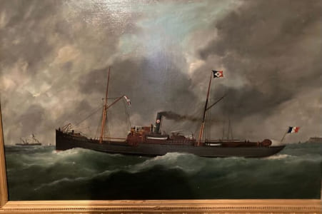 Steamer en rade de Cherbourg.