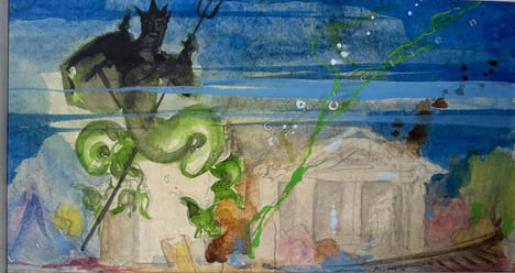 "Neptune à la recherche de La Naïade endormie".. VALMIGERE (Pierre). MERCIER (Jean-Adrien).