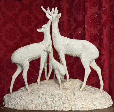 "Tendre trio : cerf - biche et faon".. HÉTREAU (Rémy).