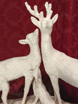 "Tendre trio : cerf - biche et faon".. HÉTREAU (Rémy).