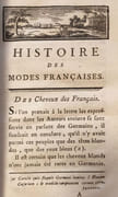 Histoire des modes françaises, ou révolutions du costume en France, depuis l'établissement de la monarchie jusqu'à nos jours.  par MOLE (Guillaume).  