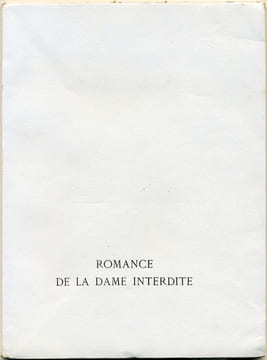 Romance de la Dame interdite. Par un trouvère du XXè siècle qui tait son nom. . ANONYME. LE CAMPION (V.)