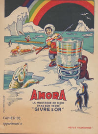 "Amora. La moutarde de Dijon dans son verre 'Givre et or'". 