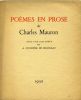 Poèmes en prose. . MAURON (Charles).  DUNOYER DE SEGONZAC (André). 