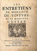 Les Entretiens de Monsieur de Voiture et de Monsieur Costar.  par VOITURE (Vincent de), COSTAR.   - Image 3