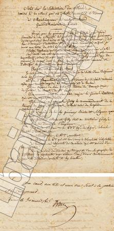 Manuscrit : Notes sur la situation du Midi remises le 30 mars par M. Teste avocat à Nîmes à Monseigneur le Comte Bertrand Grand-Maréchal du Palais.. ...