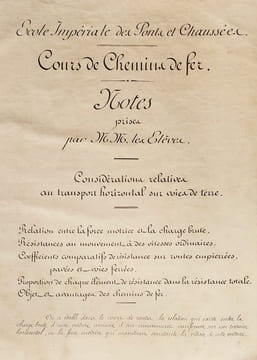 Cours de Chemins de Fer. Ecole Impériale des Ponts et Chaussées. Notes prises par M.M. les élèves. 1868-1869.. Bazaine (Pierre-Dominique Adolphe), ...