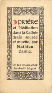 Prière et Méditation dans la Cathédrale sourde et muette.