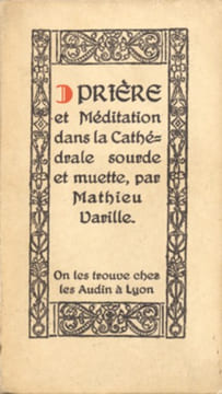 Prière et Méditation dans la Cathédrale sourde et muette.. Varille (Mathieu) :