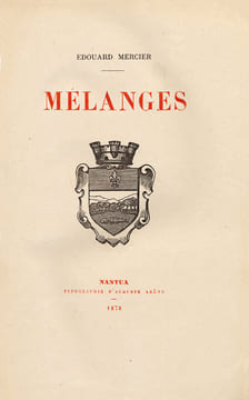 Mélanges.. Mercier (Edouard) :