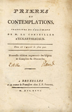 Prières et Contemplations. Traduit de l'allemand [par Goswin J.A., baron de Stassart]. Nouvelle édition augmentée des Vêpres et Complies du Dimanche.. ...