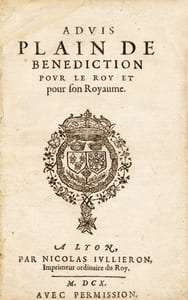 Advis plain de bénédiction pour le Roy et pour son Royaume.