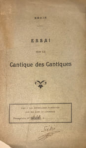 Essai sur le Cantique des Cantiques.