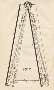 Usage (L') du compas de proportion, expliqué et  démontré d'une manière courte et facile et augmenté d'un Traité de la division des Champs.