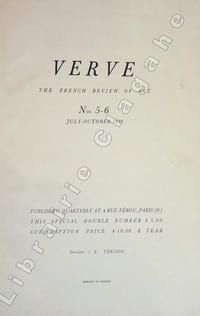 Verve. French review of Art. Volume II, N°5-6 july-october 1939. La figure humaine.