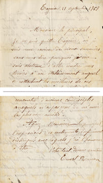 LETTRE AUTOGRAPHE SIGNEE, . Renan (Ernest ; Tréguier 1823-Paris 1892) :