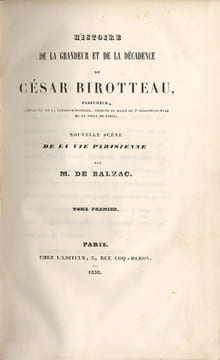 Histoire de la grandeur et de la décadence de César Birotteau, parfumeur [...]. Nouvelle scène de la Vie Parisienne.. Balzac (Honoré de) :
