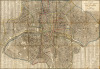 routier de la ville et fauxbourg de Paris divisé en 12 Mairies. 1804-An 12.. Plan