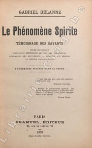 Le phénomène Spirite. Témoignage des savants. Etude historique. Exposition méthodique de tous les phénomènes. Discussion des hypothèses. Conseil aux médiums. La théorie philosophique. Nombreuses figures dans le texte.