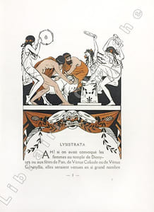 Lysistrata. Traduction de Raoul Veze. Edition illustrée de dessins aquarellés de Carlègle.