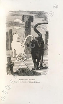 Les Chats. Histoire. Moeurs. Observations. Anecdotes. Illustré de 52 dessins par Eugène Delacroix, Viollet-le-Duc, Mérimée, Manet, Prisse d'Avesnes, ...