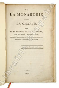 De la Monarchie selon la Charte.