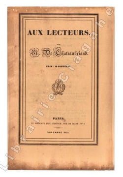 Aux lecteurs.. Chateaubriand (François-René de) :