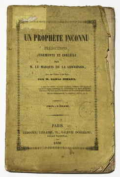 Un prophète inconnu. Prédictions, jugements et conseils. Avec une Préface et des Notes par M. Damas Hinard.. La Gervaisais (Nicolas, Louis Marie ...