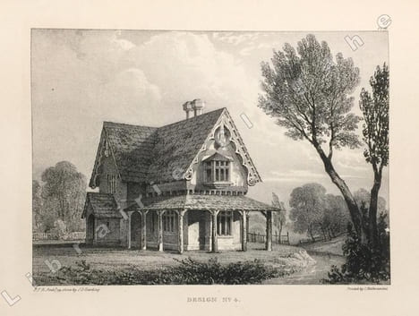 Rural architecture ; or a series of designs for ornemental cottages in ninety-six plates. The landscapes drawn on stone by J.D. Harding. Fourth ...