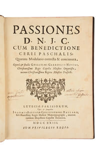 Passiones D.N.J.C. cum benedictione cerei paschalis, quarum modulatio correcta et concinnata.